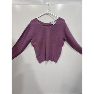 Vintage‎ Deans of Scotland Lambswool Rabbit Fur Sweater Purple Pullover  Size 40